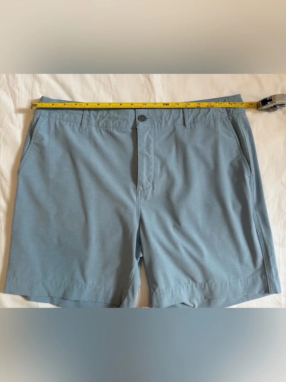Faherty Men’s All Day Shorts 7” Light Blue Size 36 Chino Drawstring